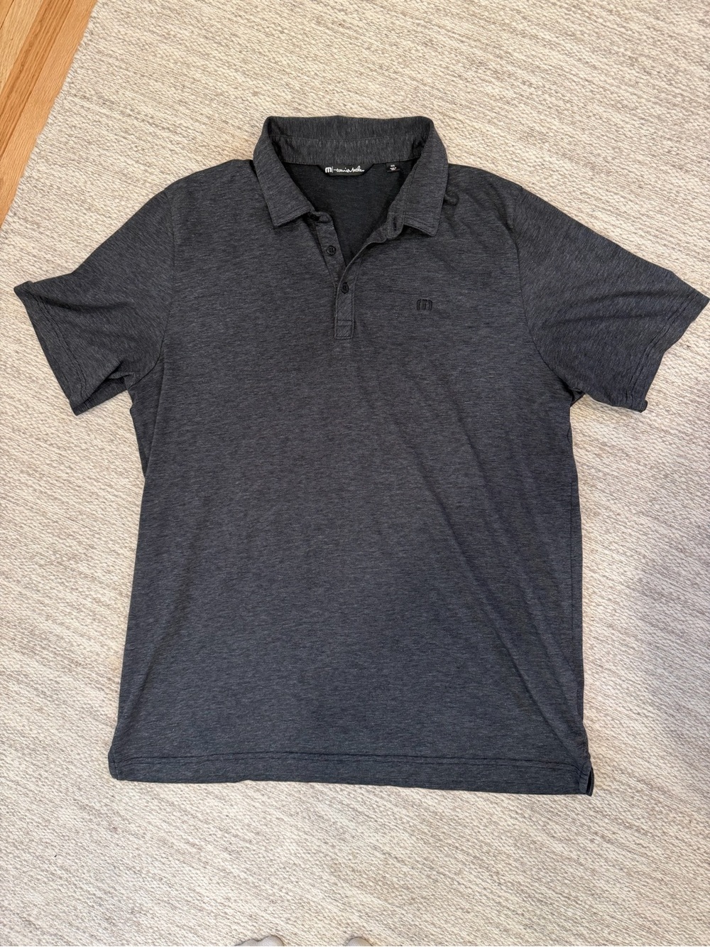 Travis Mathew Men's Dark Charcoal Heather Polo